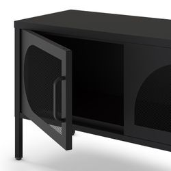 Schwarzer TV-Ständer aus Metall, 180 x 35 x 50 cm | Tayra