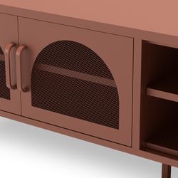 TV-Ständer aus Metall in Terrakotta, 160 x 35 x 50 cm | Diora