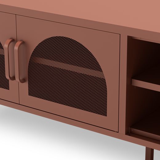 TV-Ständer aus Metall in Terrakotta, 160 x 35 x 50 cm | Diora