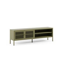 Metal TV stand in green, 160 x 35 x 50 cm | Fayna