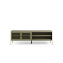 Metal TV stand in green, 160 x 35 x 50 cm | Fayna