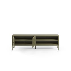 Metal TV stand in green, 160 x 35 x 50 cm | Fayna