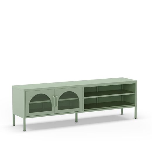 Meuble TV en métal vert menthe, 160 x 35 x 50 cm | Diora