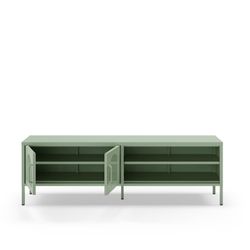Conjunto de salón compuesto por aparador alto y mueble de televisión en color verde menta| Diora