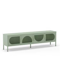 Metal TV stand in mint green, 180 x 35 x 50 cm | Tayra