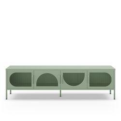 Metal TV stand in mint green, 180 x 35 x 50 cm | Tayra