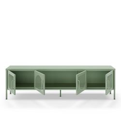 Metal TV stand in mint green, 180 x 35 x 50 cm | Tayra