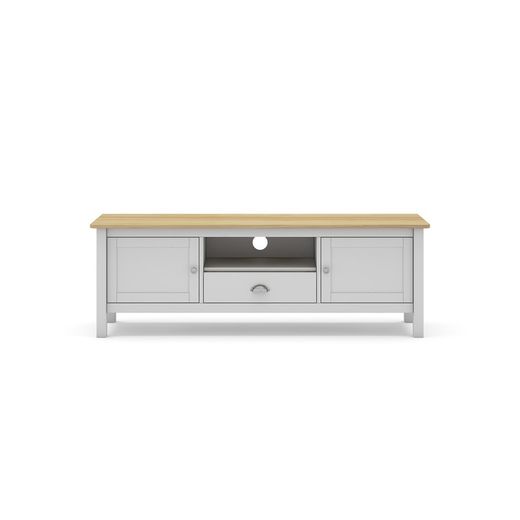 Wit grenen tv meubel, 158 x 40 x 53 cm | nevelig