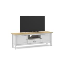 Wit grenen tv meubel, 158 x 40 x 53 cm | nevelig