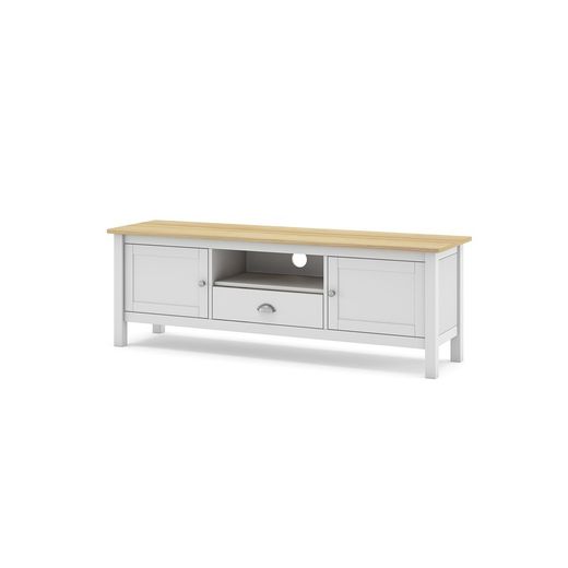Wit grenen tv meubel, 158 x 40 x 53 cm | nevelig