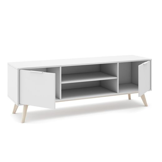 Living room set consisting of a 165 cm sideboard and a TV stand with two doors in white | Campus