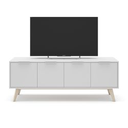 Living room set consisting of a 165 cm sideboard and a TV stand with 4 doors in white | Campus