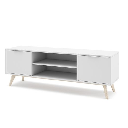 Living room set consisting of a 165 cm sideboard and a TV stand with two doors in white | Campus