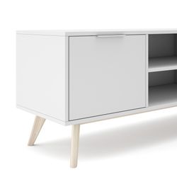 Living room set consisting of a 165 cm sideboard and a TV stand with two doors in white | Campus