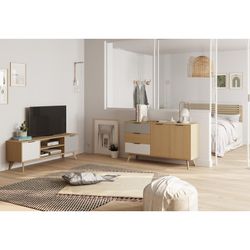 Tv-skåp i naturfuru, 140 x 40 x 53 cm | älva