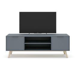 TV-Schrank aus Kiefernholz in Grün und Natur, 140 x 40 x 53 cm | Pisco
