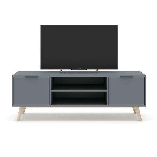 TV-Schrank aus Kiefernholz in Grün und Natur, 140 x 40 x 53 cm | Pisco