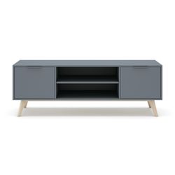 TV-Schrank aus Kiefernholz in Grün und Natur, 140 x 40 x 53 cm | Pisco