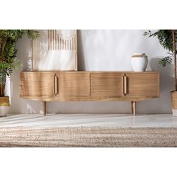 Mindi tv-bord i træ i naturfarve, 190 x 43 x 60 cm | Nyry