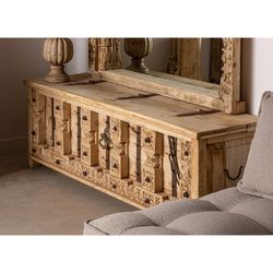 TV-meubel. Natuurlijk mangohout Phalodi Surt, 171 x 53 x 63 cm
