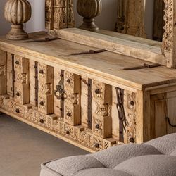 TV-meubel. Natuurlijk mangohout Phalodi Surt, 171 x 53 x 63 cm