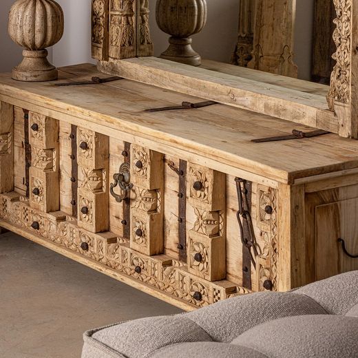 TV-meubel. Natuurlijk mangohout Phalodi Surt, 171 x 53 x 63 cm