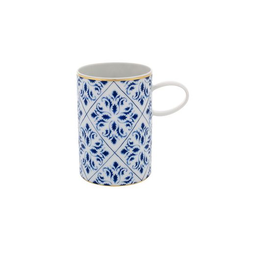 Sélection de tasses en porcelaine bleu, blanc et or, 11,4 x 7,7 x 11,2 cm | Transatlantique