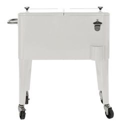 Steel fridge with wheels 56L White, 74x43x80cm