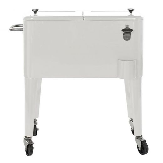 Steel fridge with wheels 56L White, 74x43x80cm