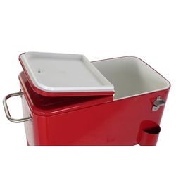 Steel fridge with wheels 56L Red, 74x43x80cm