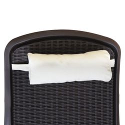 NEW PORT - Rattan de imitação de resina para espreguiçadeira com almofada marrom chocolate