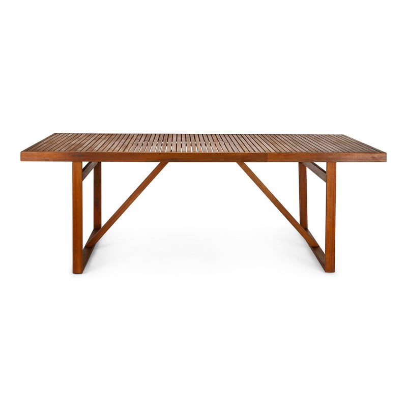 kiezen uniek repertoire NEWBURY - Eucalyptus houten tafel 220 x 100 x 76 cm — Qechic