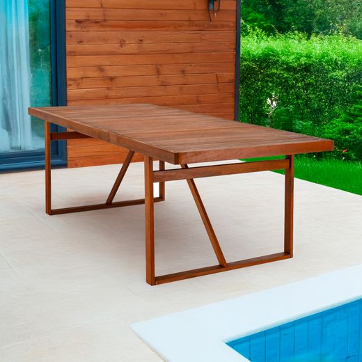 NEWBURY - Eucalyptus træbord 220 x 100 x 76 cm