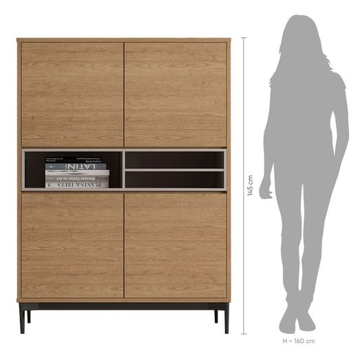 Aparador alto de roble en natural, 103,4 x 39,6 x 143,8 cm | Onnie