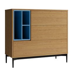ONNIE - Blue sideboard cabinet, 103.4 x 39.6 x 95 cm