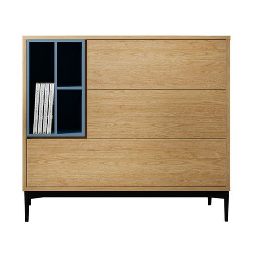 ONNIE - Blue sideboard cabinet, 103.4 x 39.6 x 95 cm