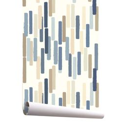 Papel de parede com impressão azul OPERA 1, 1005x53 cm