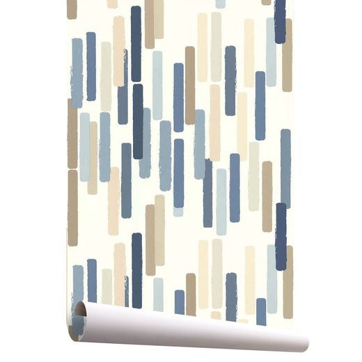 Papel de parede com impressão azul OPERA 1, 1005x53 cm