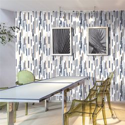 Papel de parede com impressão azul OPERA 1, 1005x53 cm