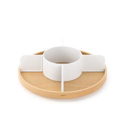 Organisateur circulaire en peuplier naturel et blanc, Ø 12 x 10 cm | Bellwood