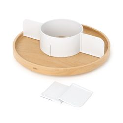 Organisateur circulaire en peuplier naturel et blanc, Ø 12 x 10 cm | Bellwood