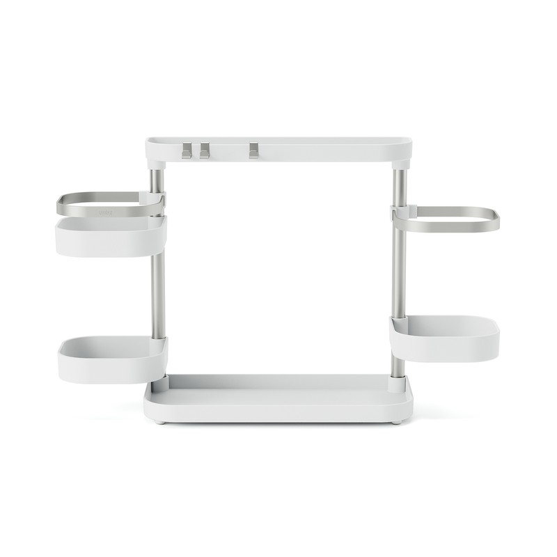 Vassoio bagno effetto marmo bianco, 30,5 x 15 x 3,5 cm — Qechic