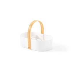 ABS organizer in white and natural, 30 x 20 x 23 cm | Bellwood