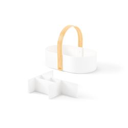 ABS organizer in white and natural, 30 x 20 x 23 cm | Bellwood