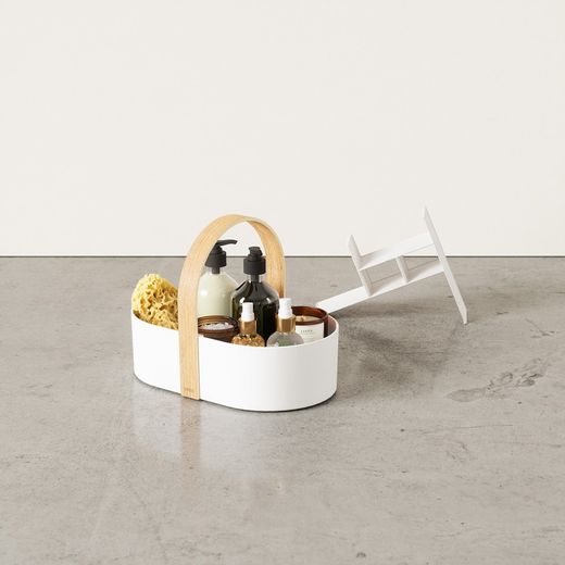 ABS organizer in white and natural, 30 x 20 x 23 cm | Bellwood