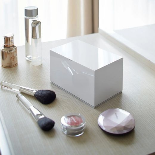 Organisateur de salle de bain en ABS blanc, 16 x 10 x 9 cm | Voile