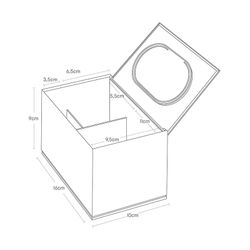 Organisateur de salle de bain en ABS blanc, 16 x 10 x 9 cm | Voile