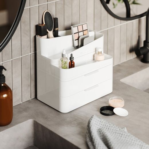 White and gray polystyrene organizer, 27 x 18 x 25 cm | glam