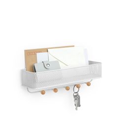 Estique metal mesh organizer with coat rack 31.8x9.5x9.5 cm