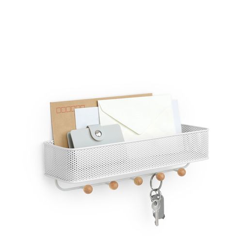 Estique metal mesh organizer with coat rack 31.8x9.5x9.5 cm